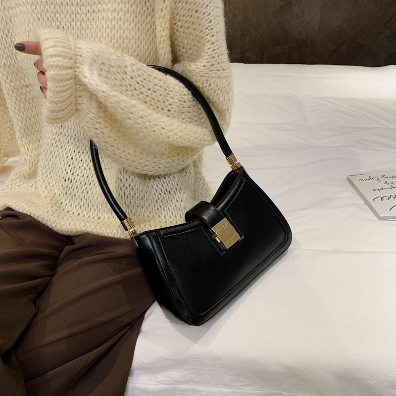 Stilvolle Linke Schultertasche Damen Designer Handtasche mit Reißverschluss